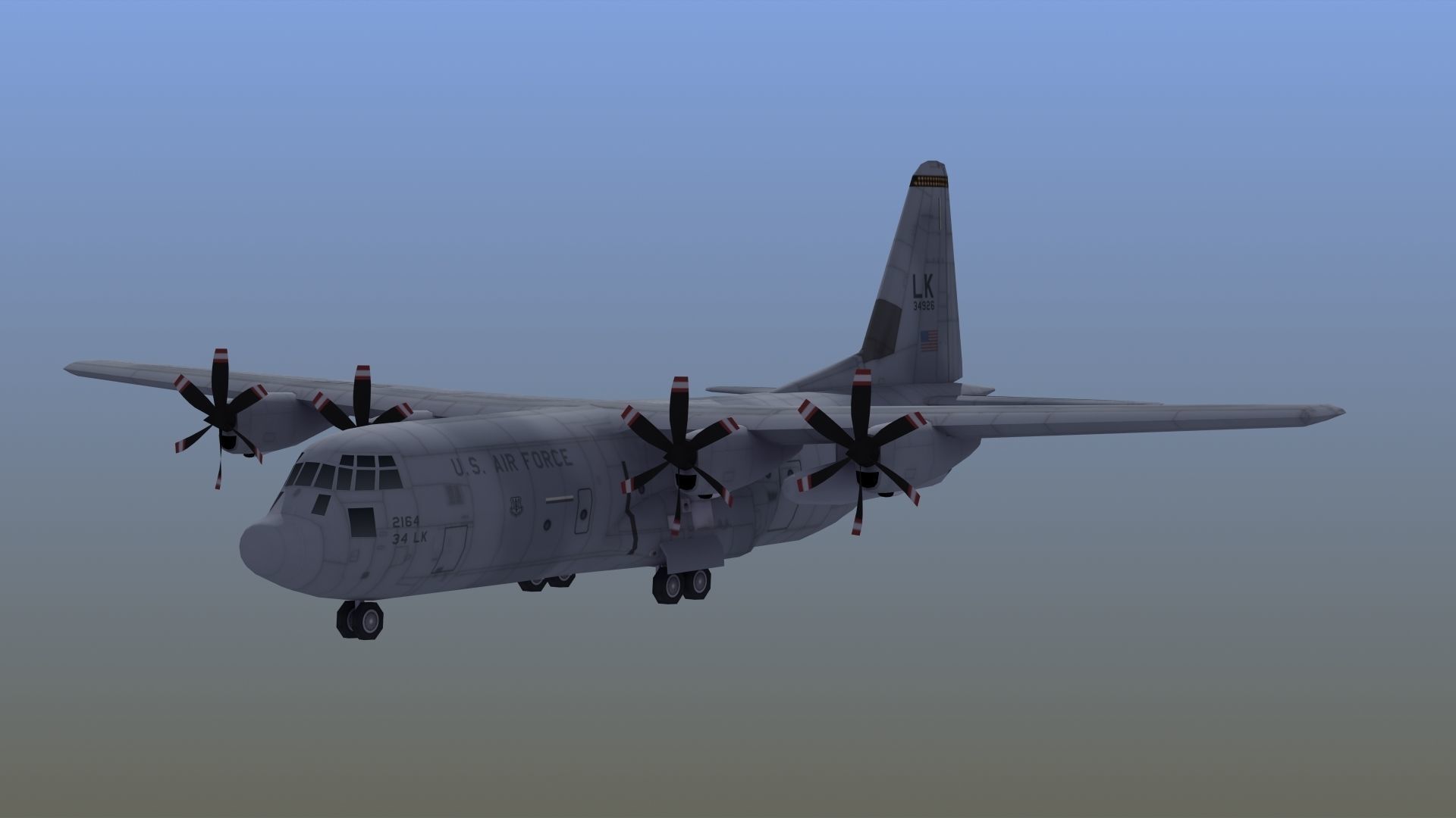 C130 Transport Aircraft 3D model_16