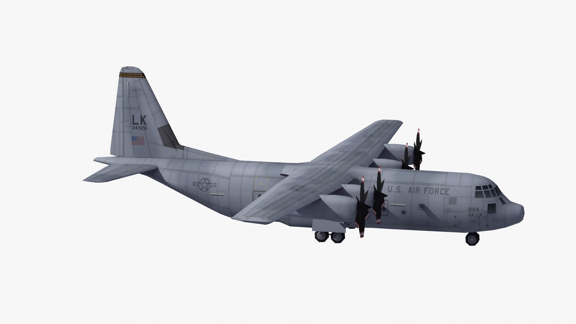 C130 Transport Aircraft 3D model_26