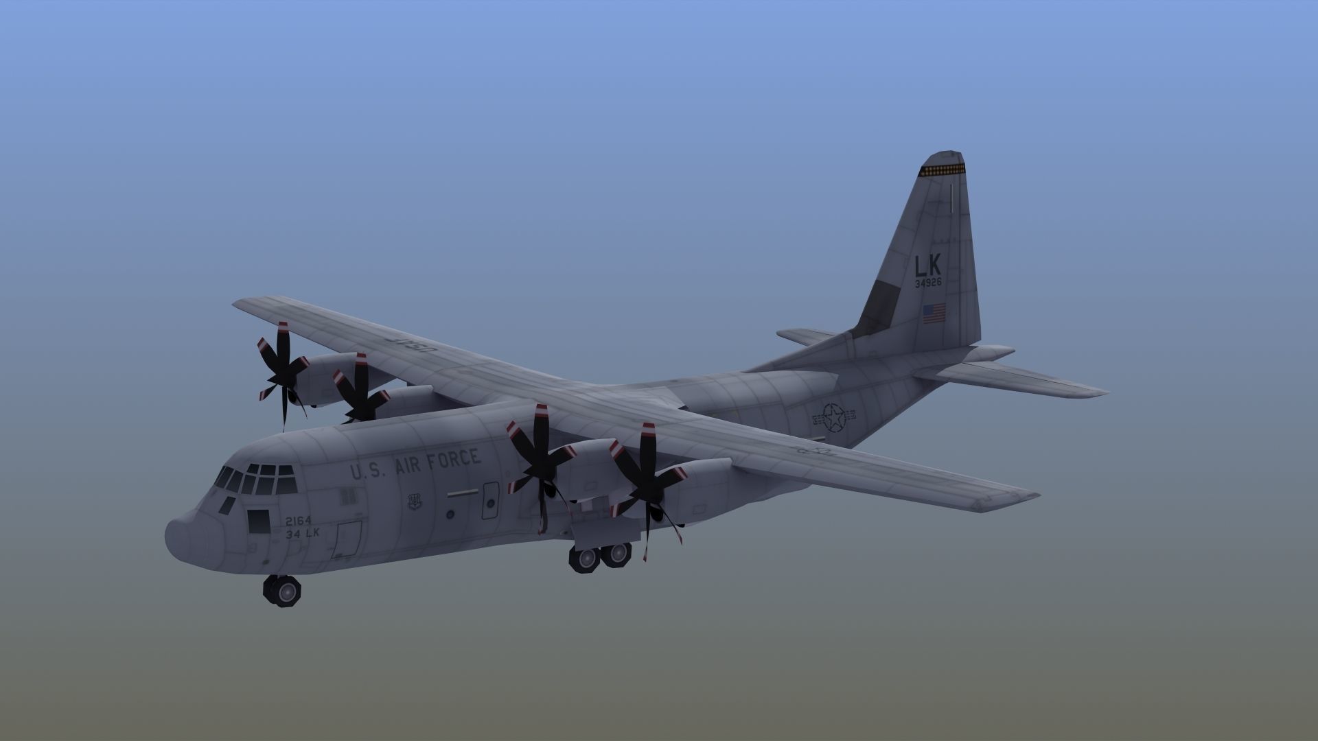 C130 Transport Aircraft 3D model_2