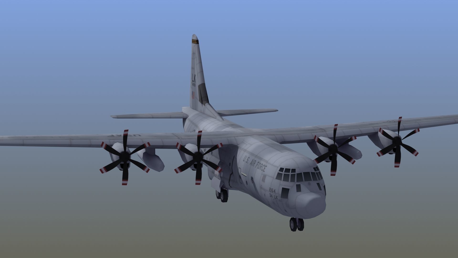 C130 Transport Aircraft 3D model_13