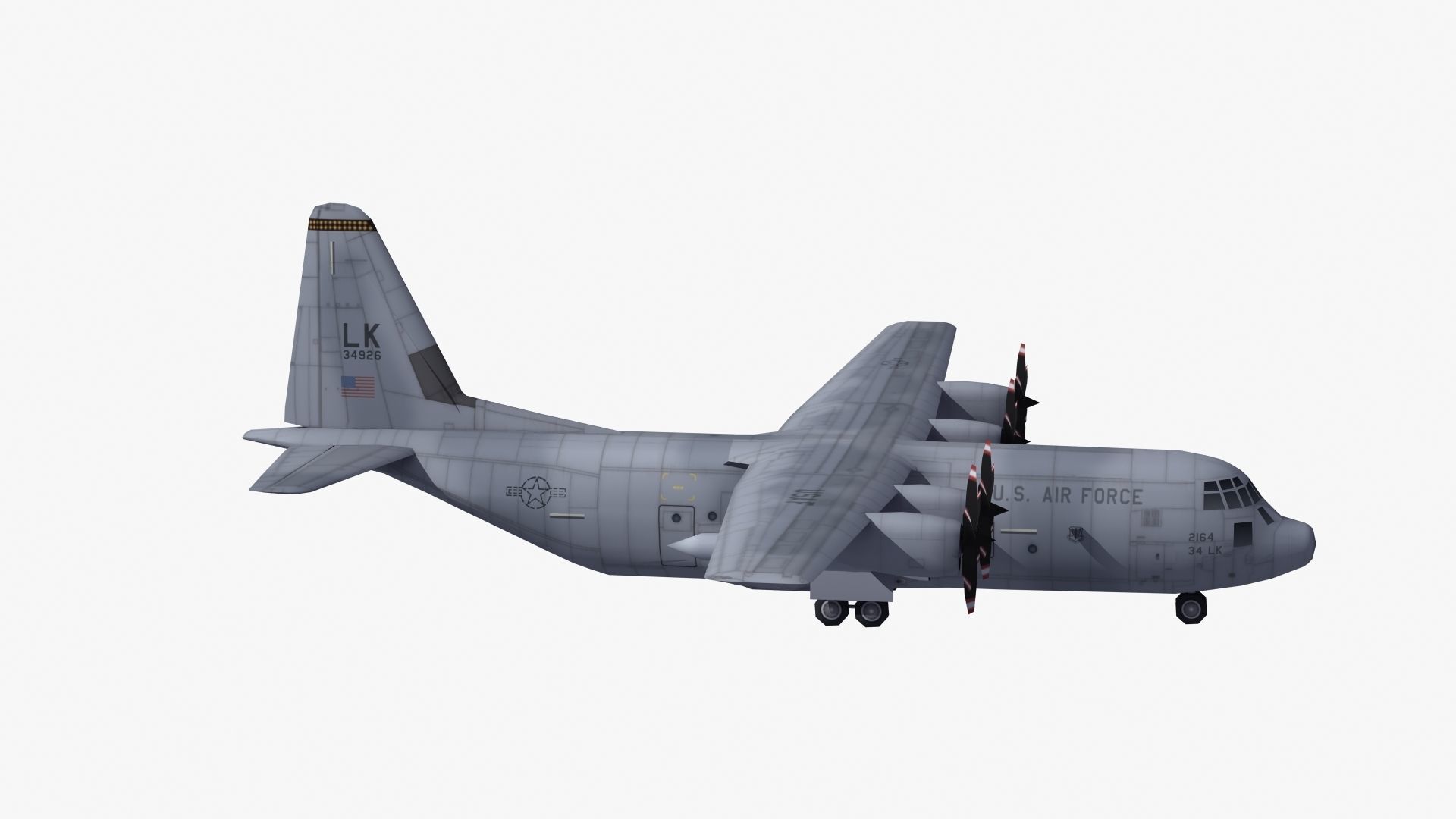 C130 Transport Aircraft 3D model_27