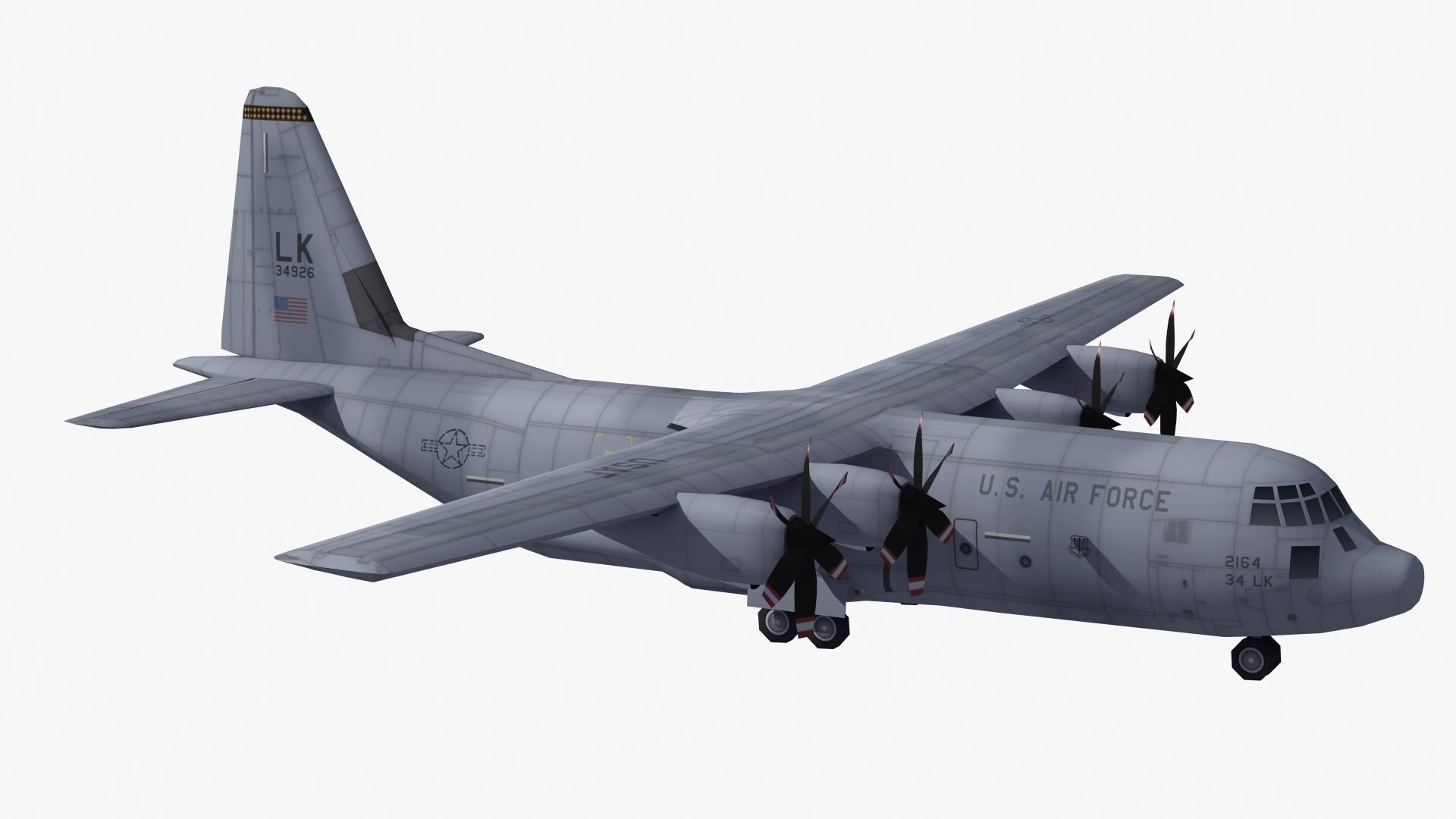 C130 Transport Aircraft 3D model_25
