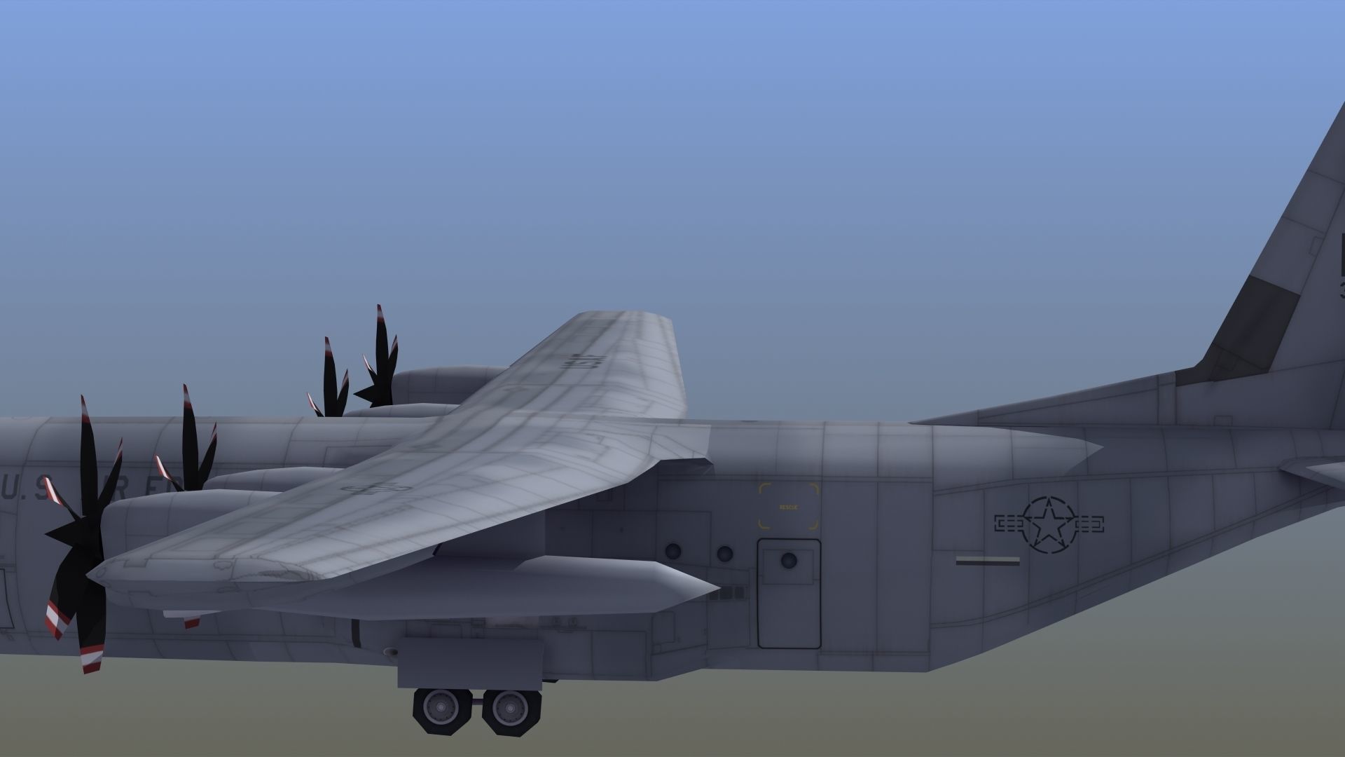 C130 Transport Aircraft 3D model_3