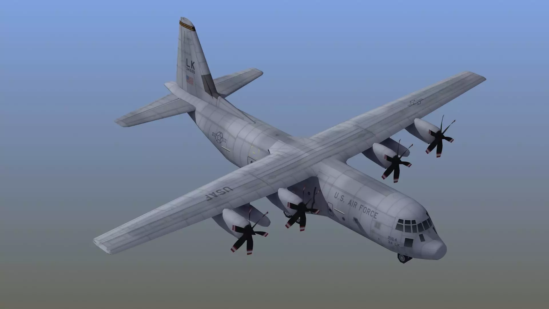 C130 Transport Aircraft 3D model_0
