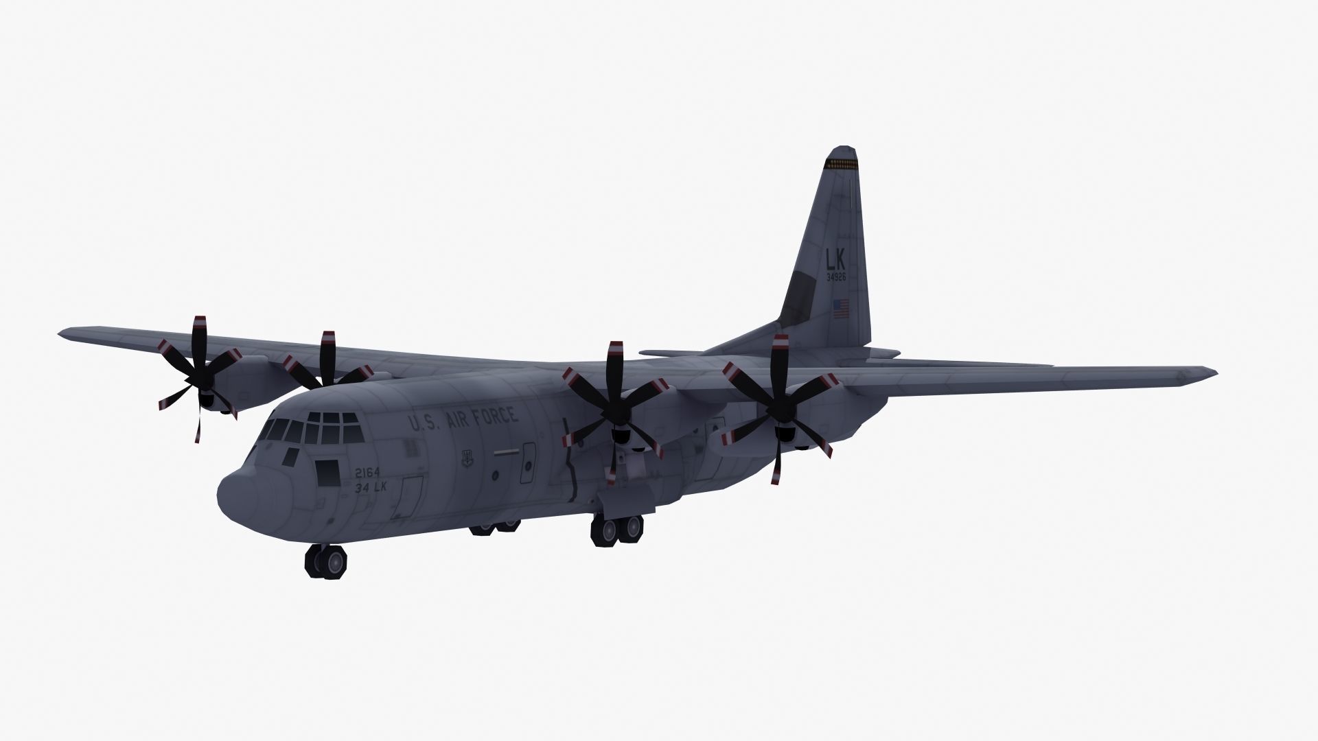 C130 Transport Aircraft 3D model_33