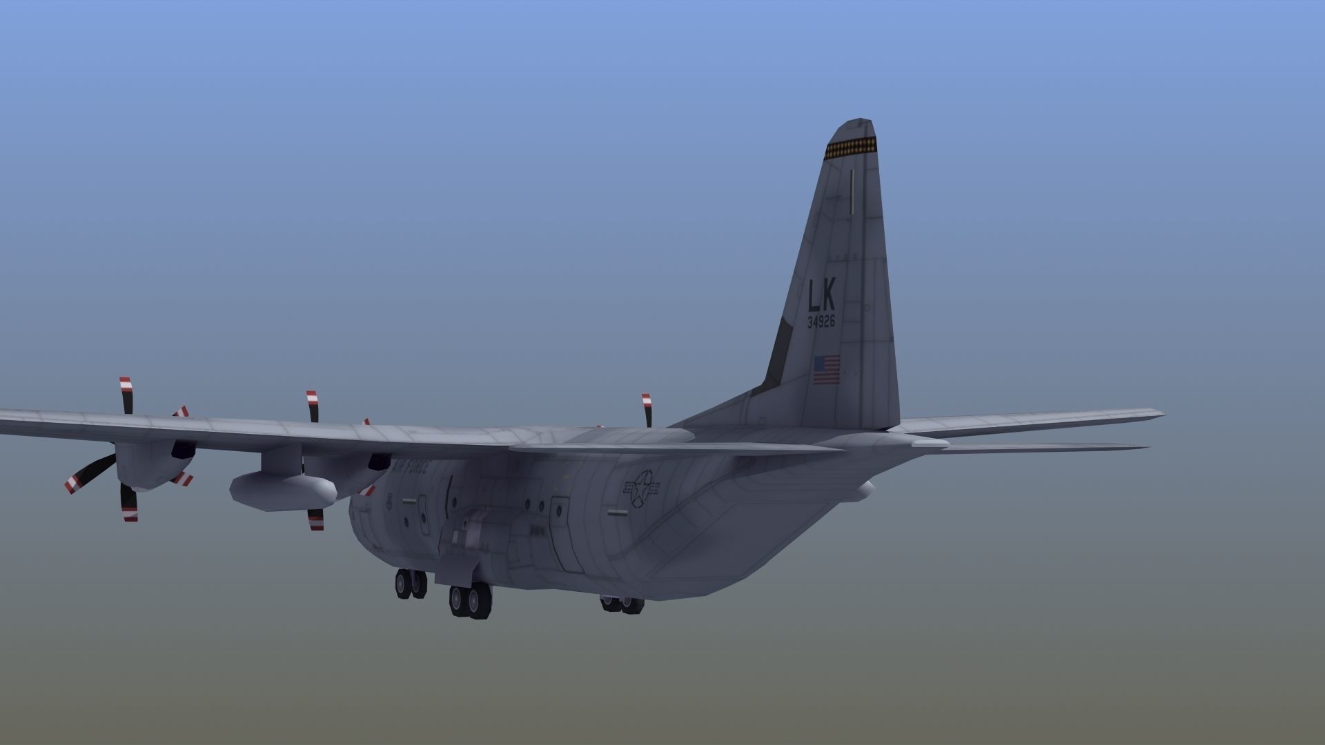 C130 Transport Aircraft 3D model_5