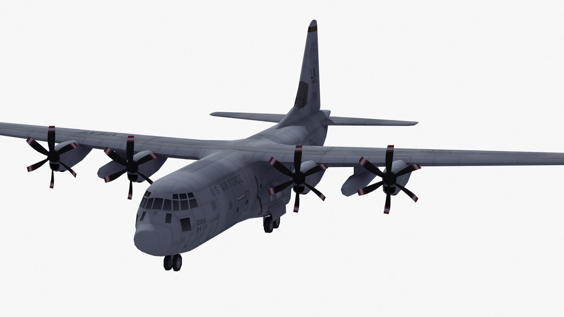 C130 Transport Aircraft 3D model_32