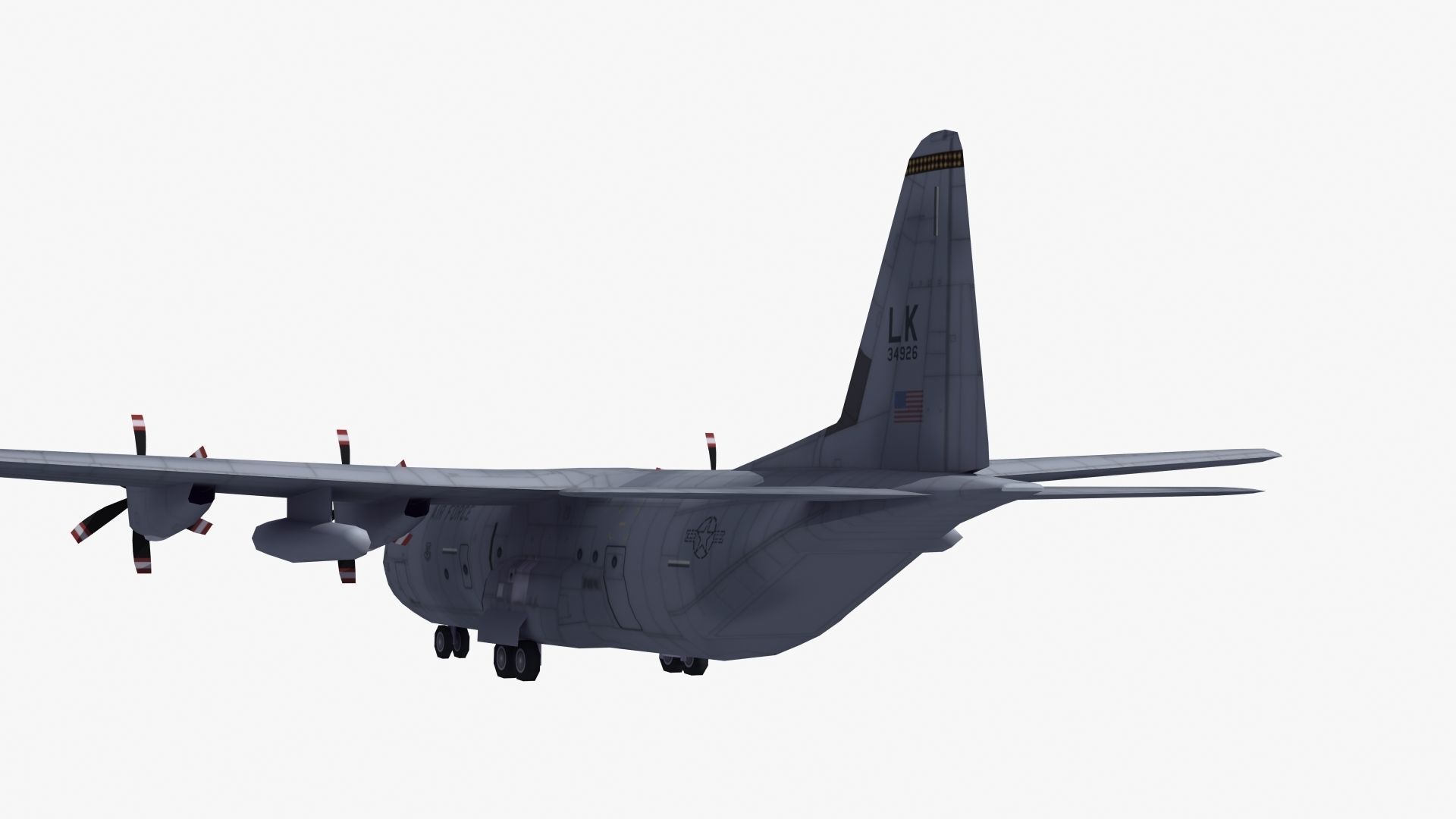 C130 Transport Aircraft 3D model_22