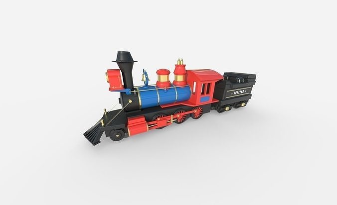 Toy train Free low-poly 3D model