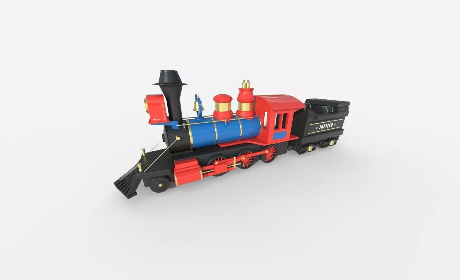Toy train Free low-poly 3D model