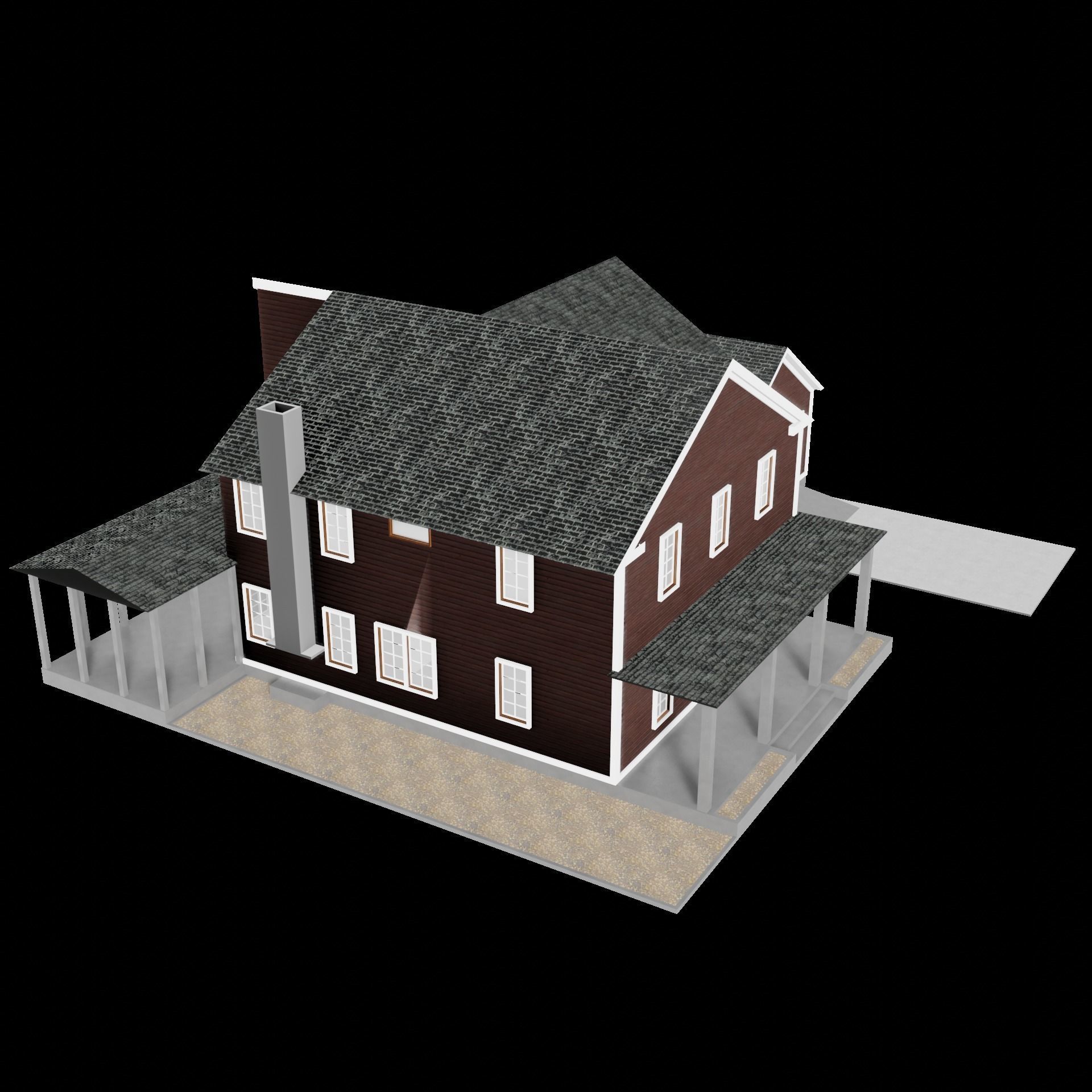 House exterior 1 Low-poly 3D model_15