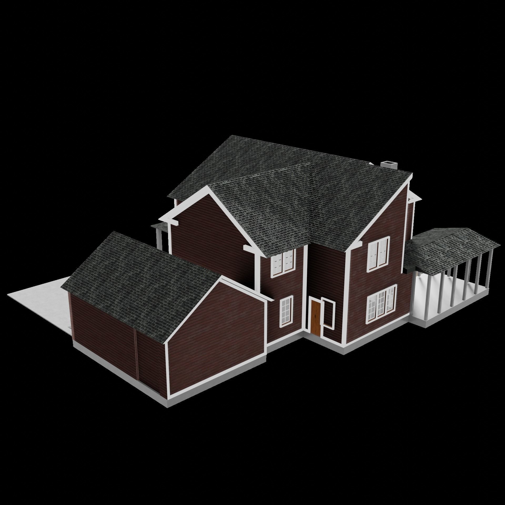 House exterior 1 Low-poly 3D model_10