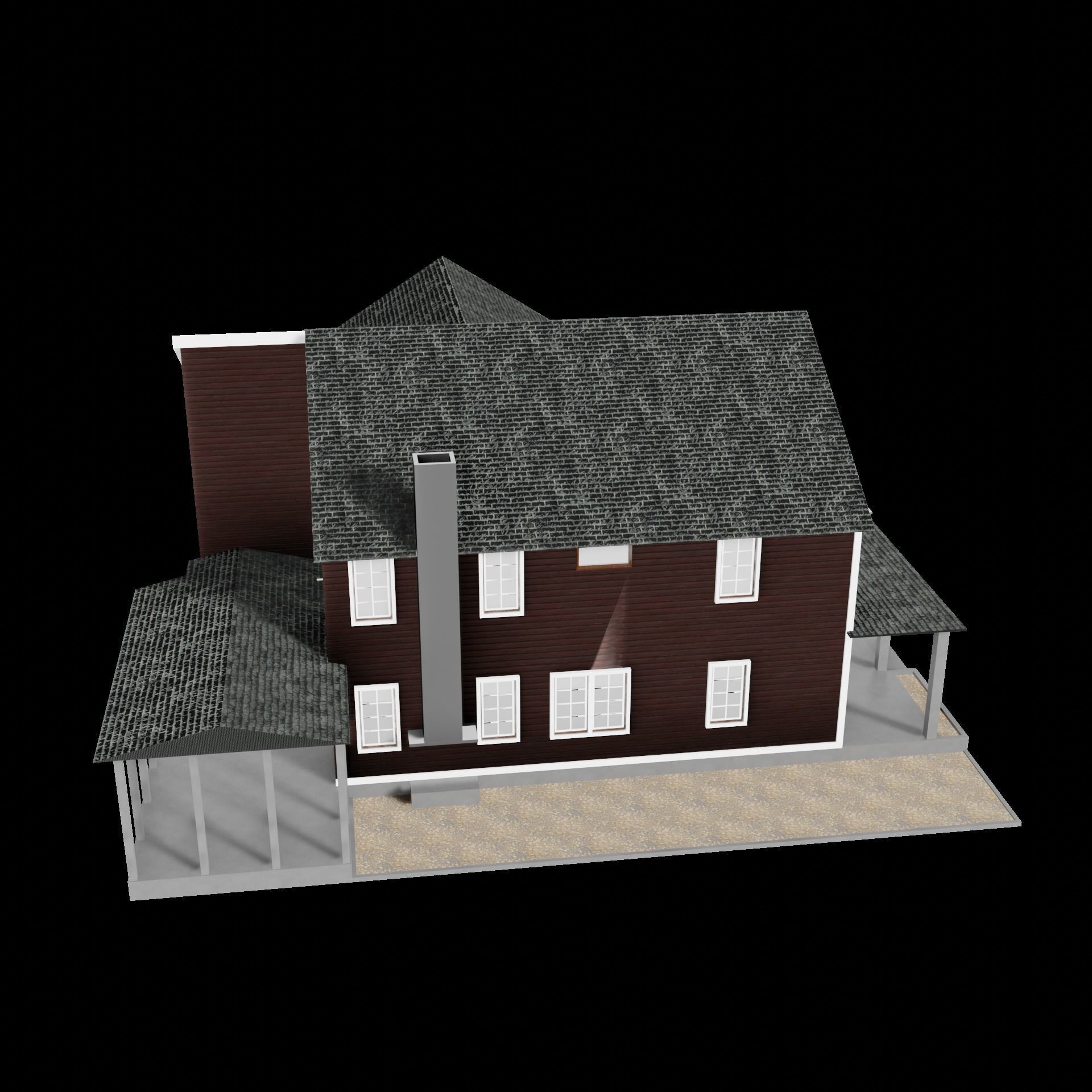 House exterior 1 Low-poly 3D model_14