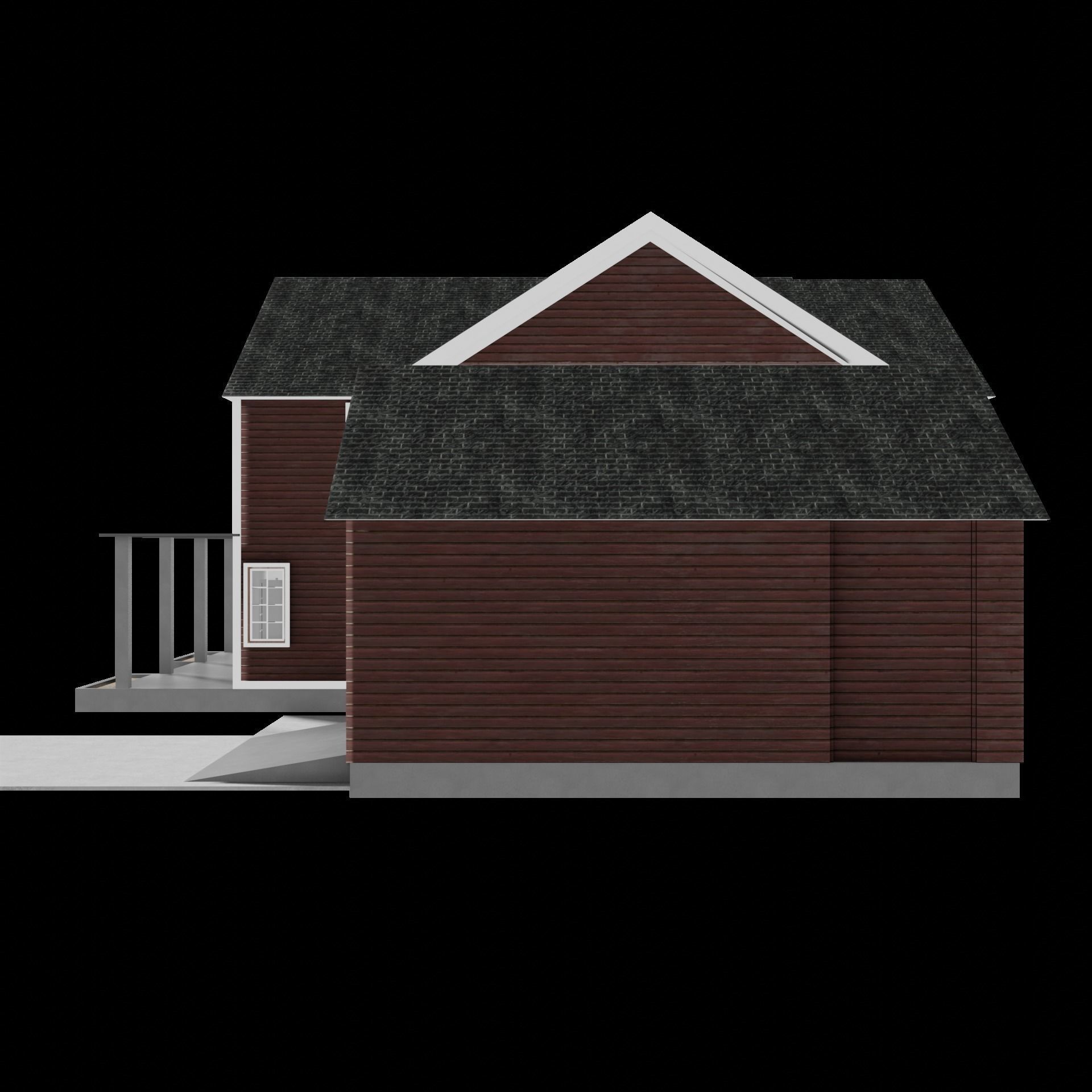 House exterior 1 Low-poly 3D model_3