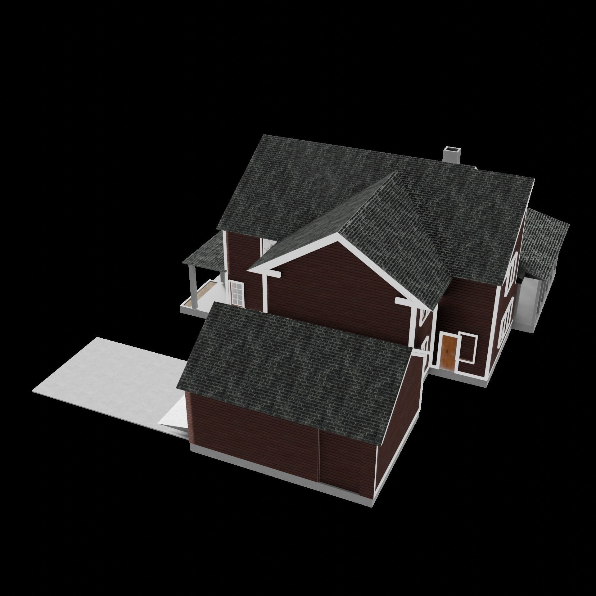 House exterior 1 Low-poly 3D model_9