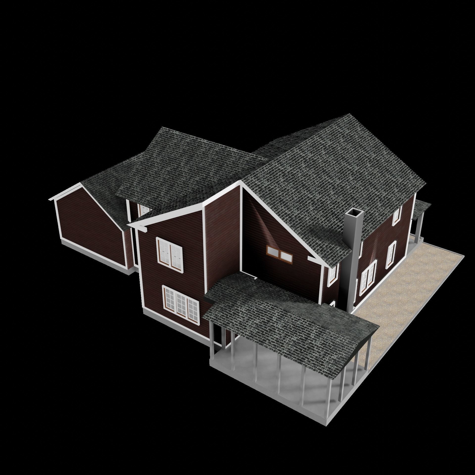 House exterior 1 Low-poly 3D model_13
