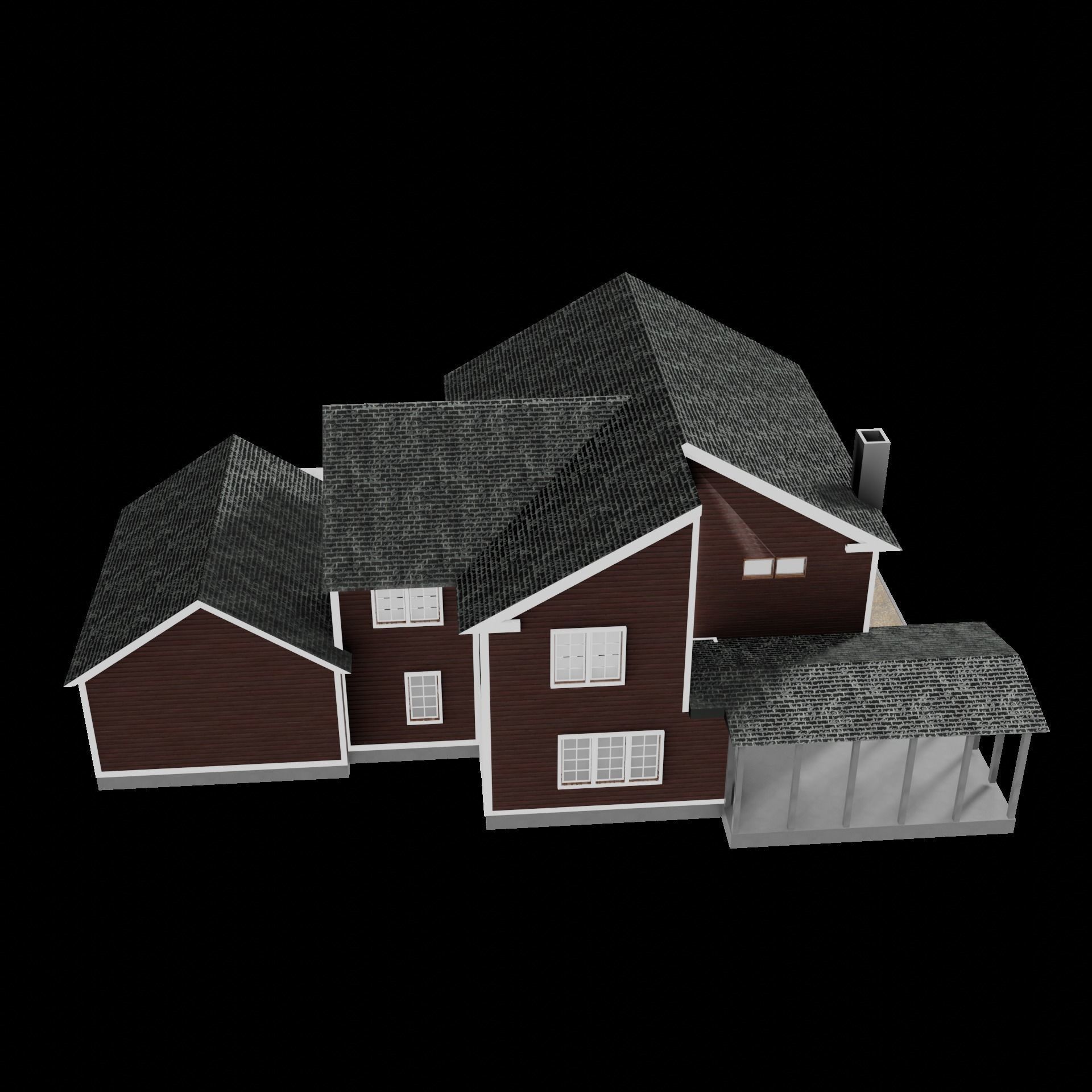 House exterior 1 Low-poly 3D model_12