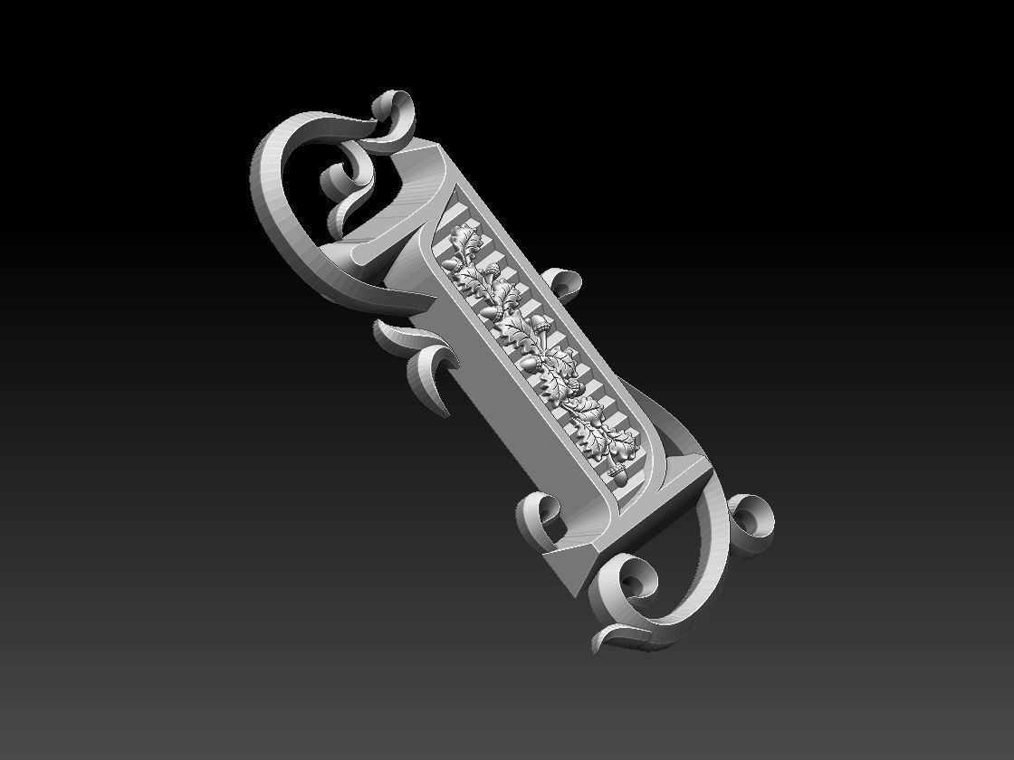 number 1 letter i 3D print model_30
