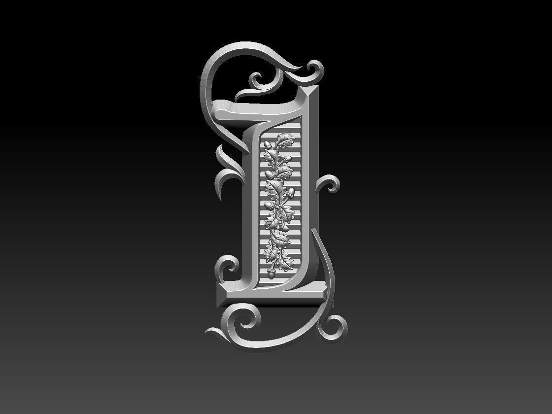number 1 letter i 3D print model_28