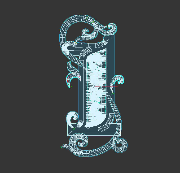 number 1 letter i 3D print model_16