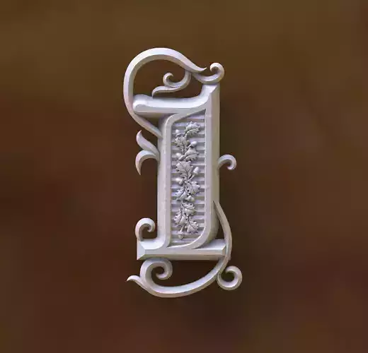 number 1 letter i 3D print model