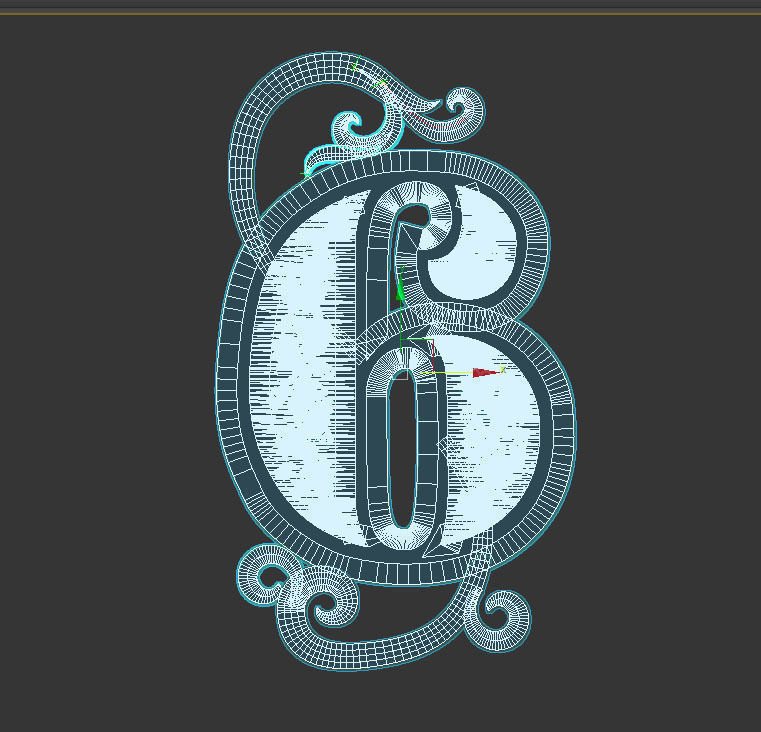 number 6 ornate six 3D print model_41