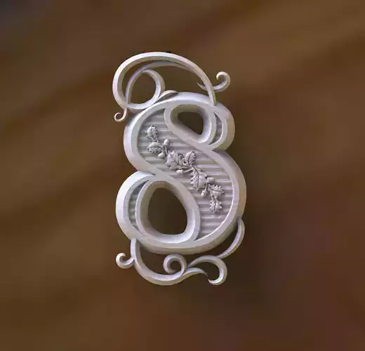number 8 letter s 3D print model