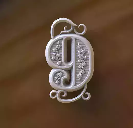 number 9 ornate letter g