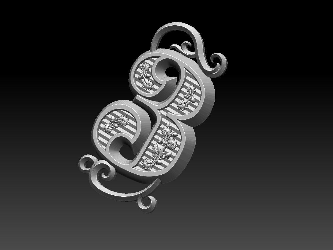 numbers number two 3D print model_32
