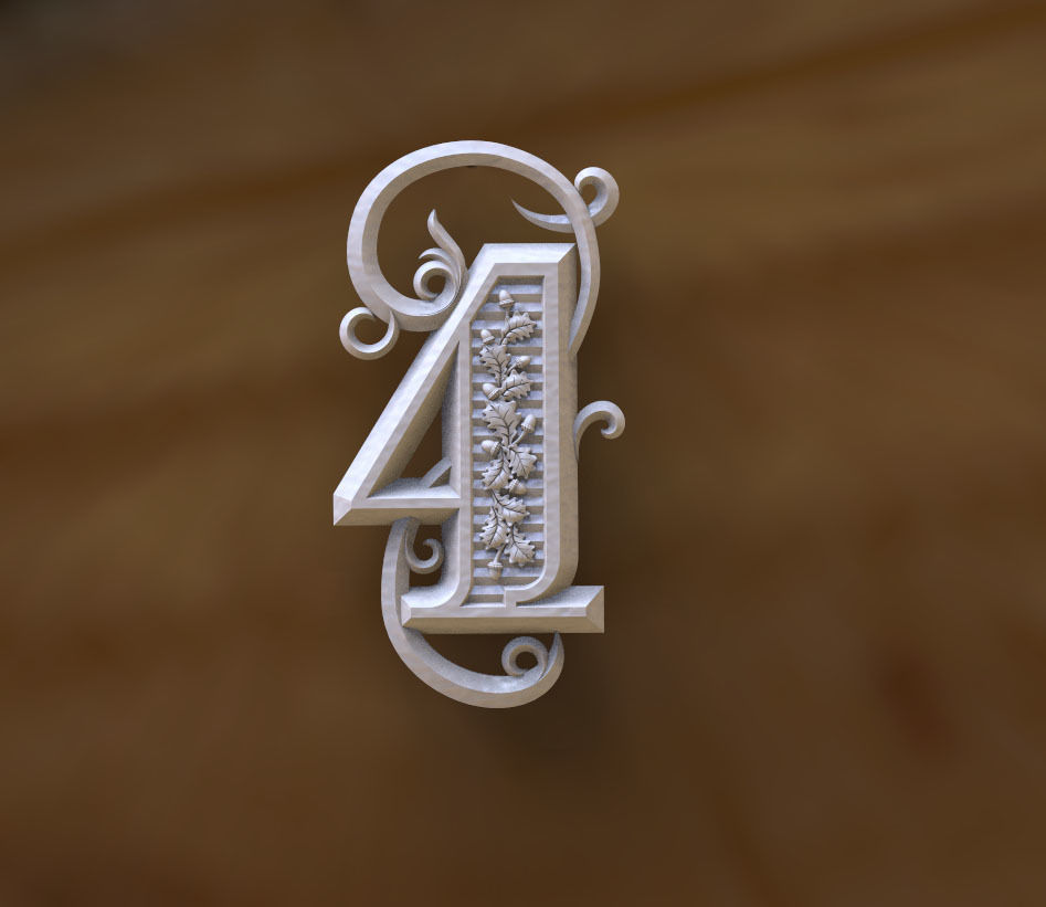numbers number two 3D print model_36