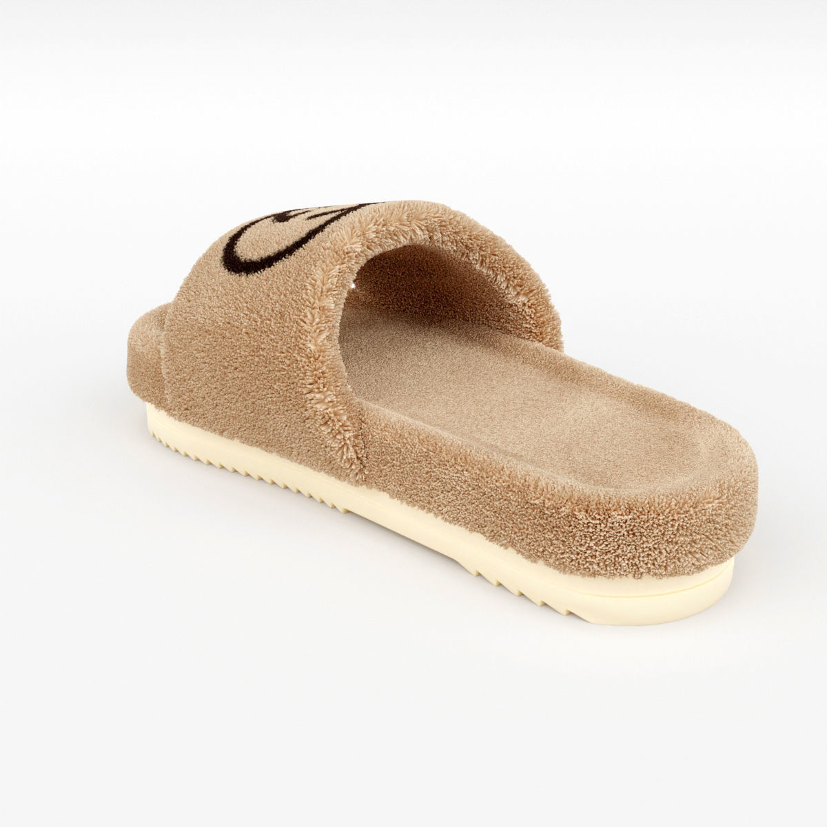Wool Slide Sandal 3D model_1