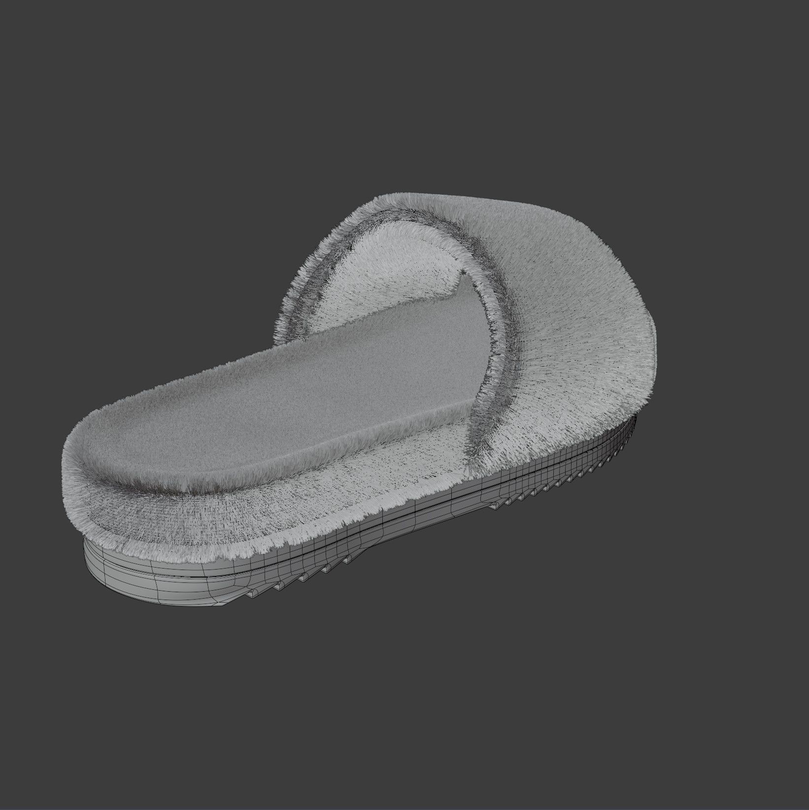 Wool Slide Sandal 3D model_15