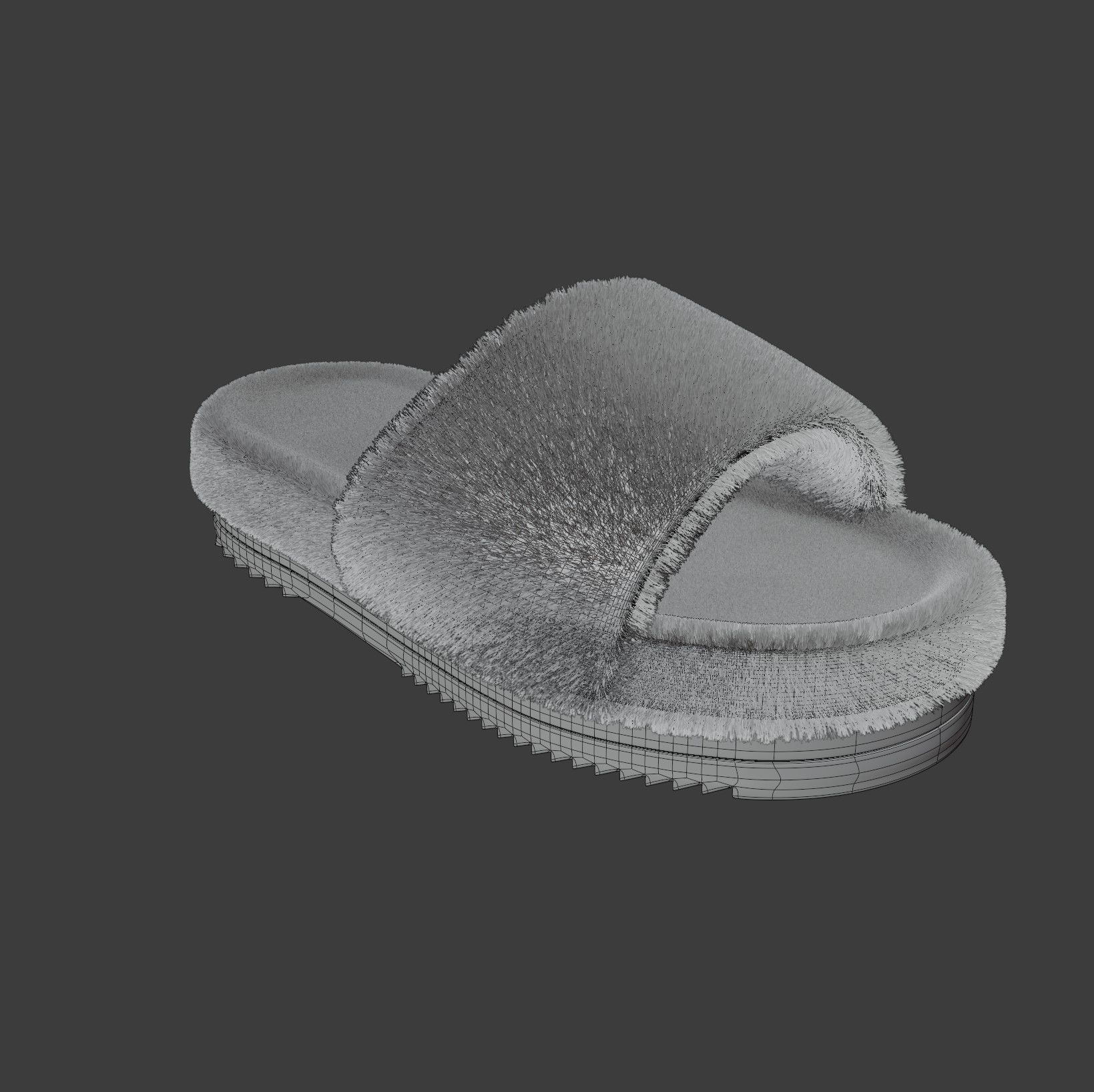 Wool Slide Sandal 3D model_13