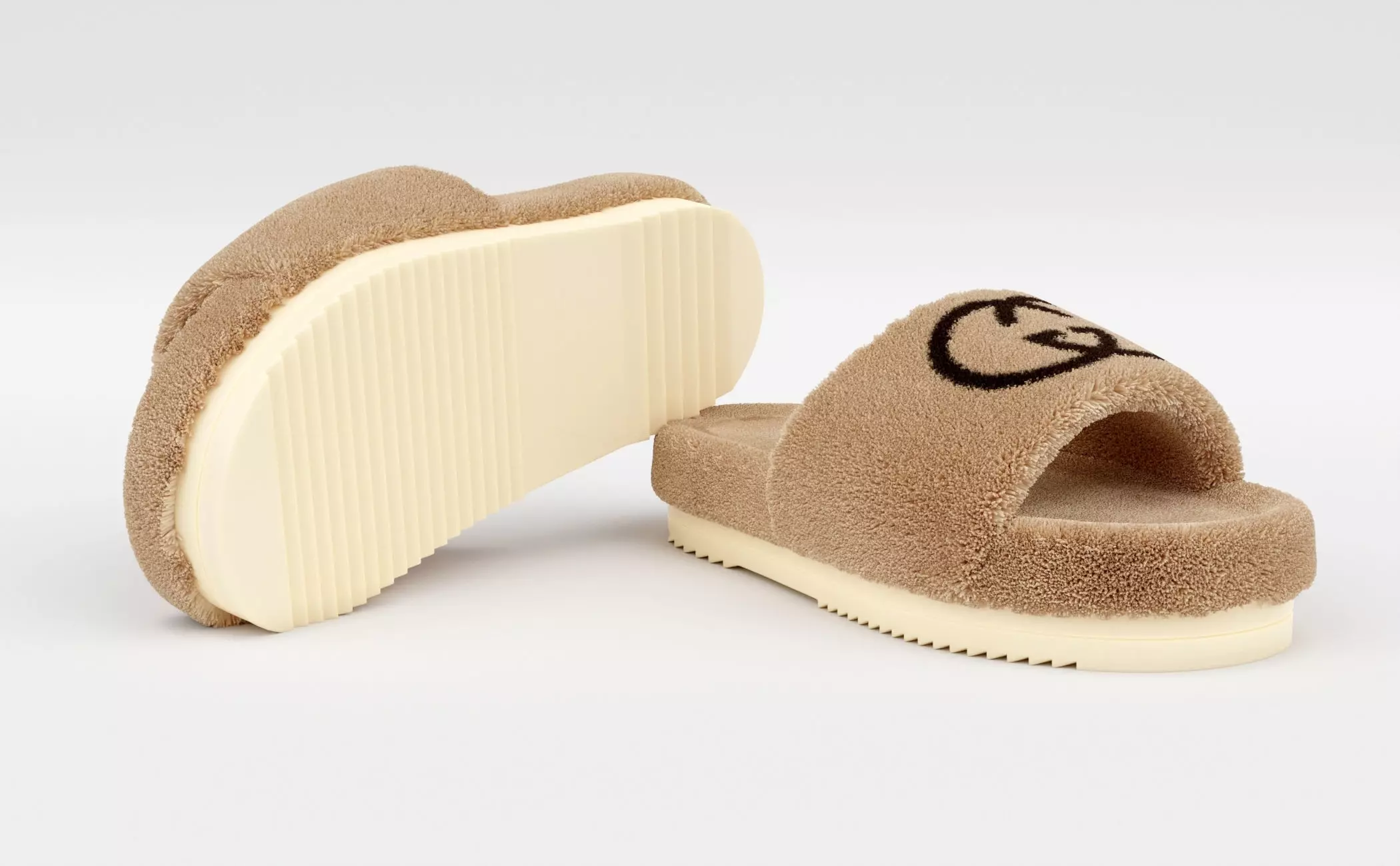 Wool Slide Sandal 3D model_0