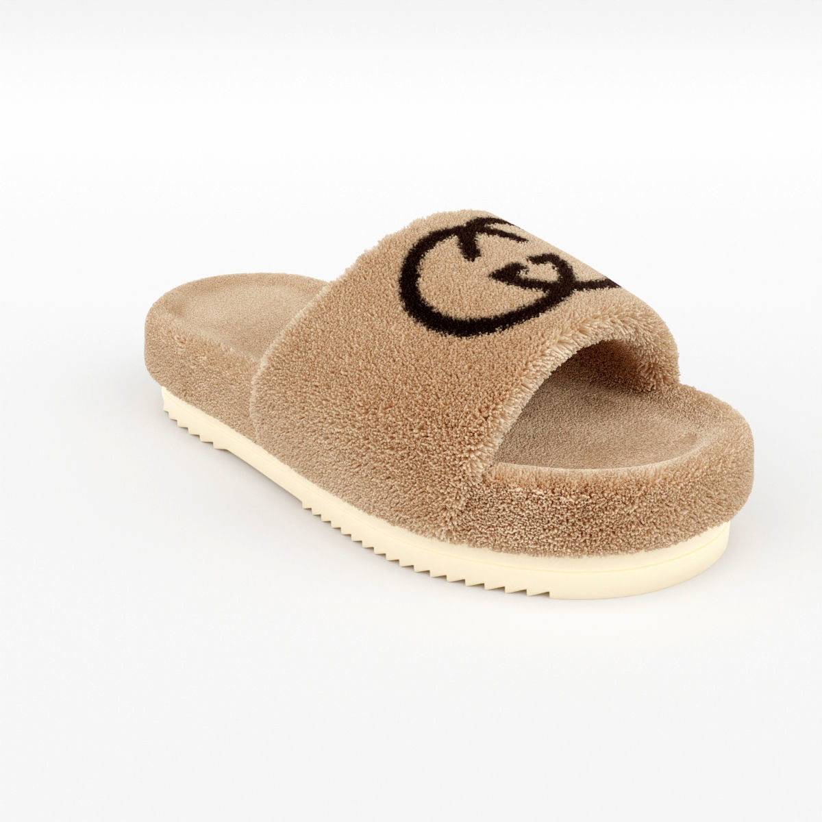 Wool Slide Sandal 3D model_5
