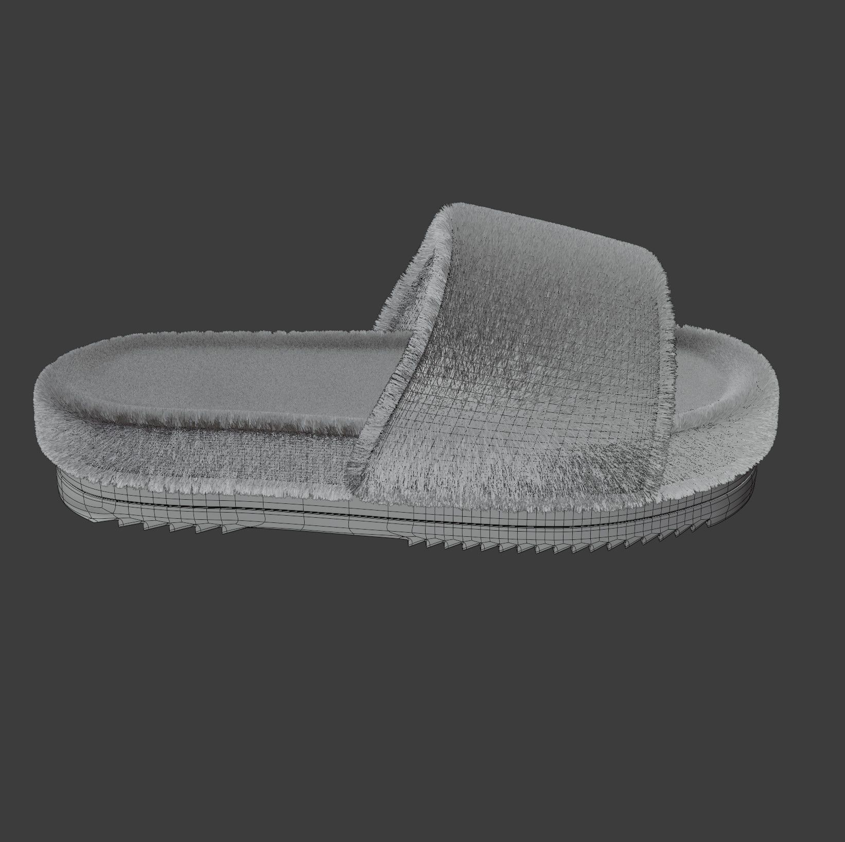 Wool Slide Sandal 3D model_14