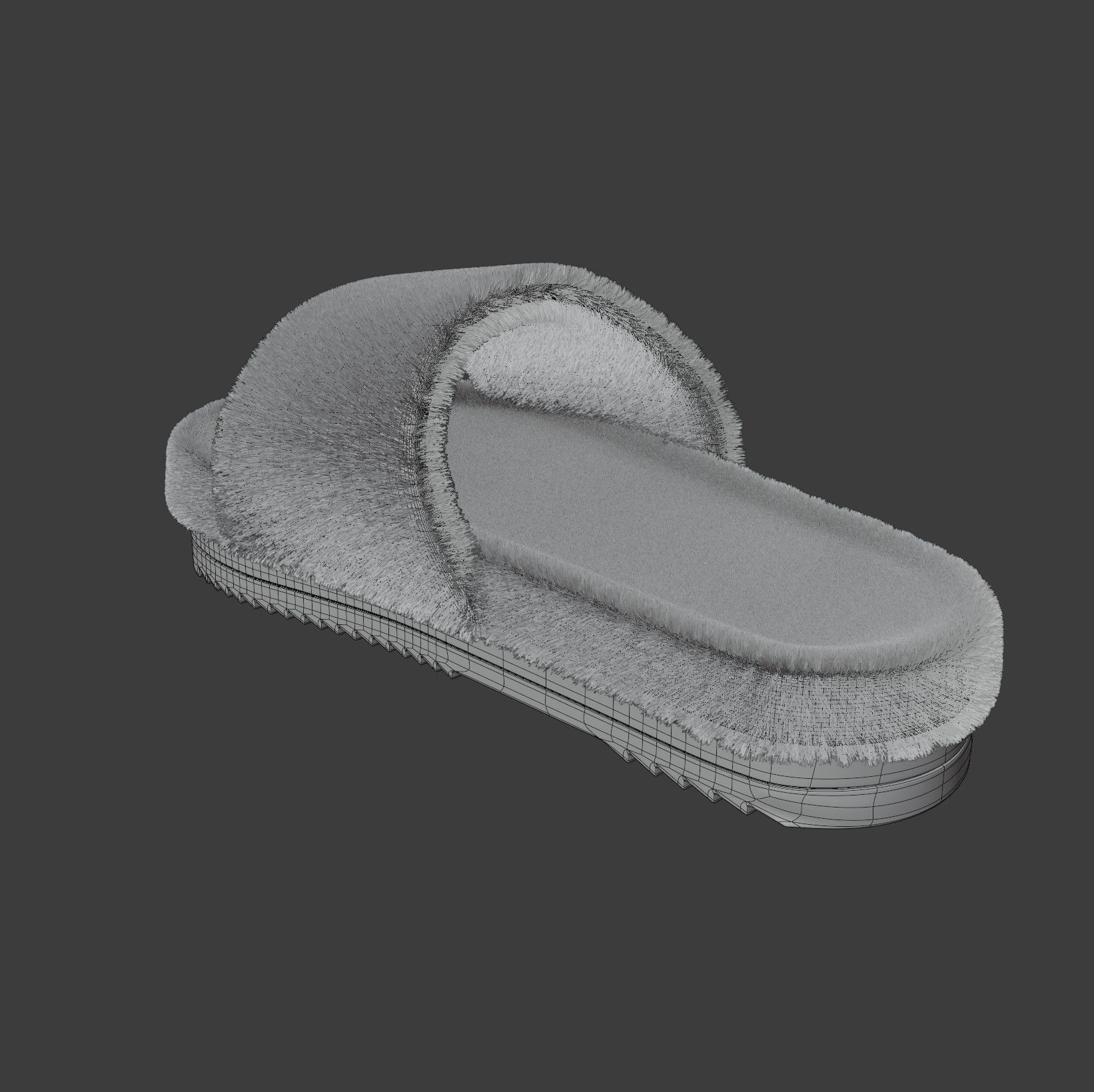 Wool Slide Sandal 3D model_9