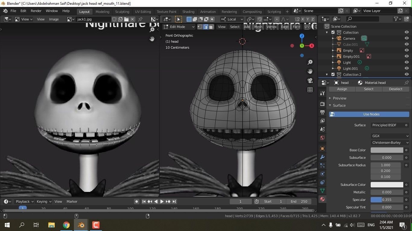 Jack and Sally Skellington 3d model rigged and stl on demand 3D model_10
