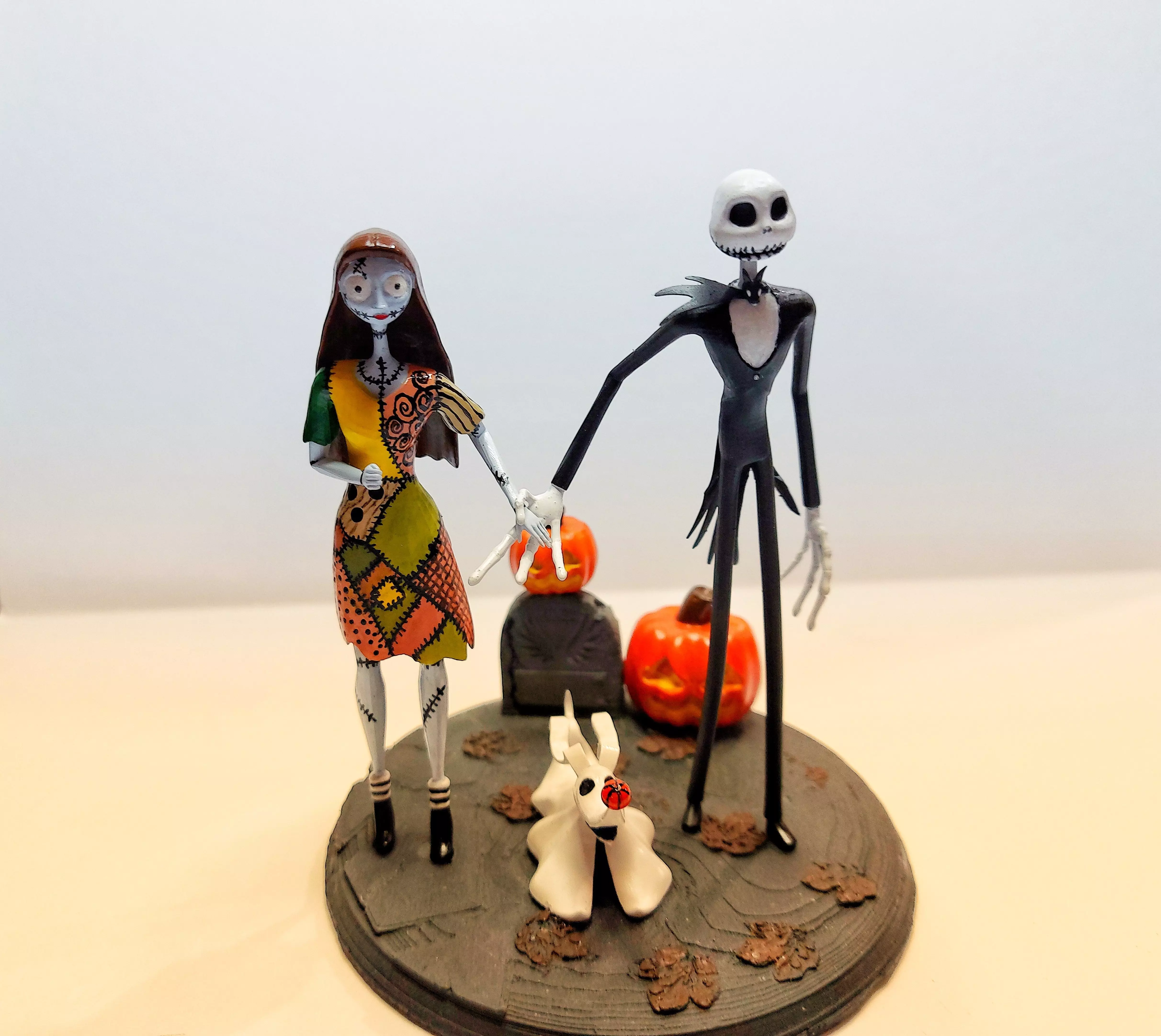 Jack and Sally Skellington 3d model rigged and stl on demand 3D model_0
