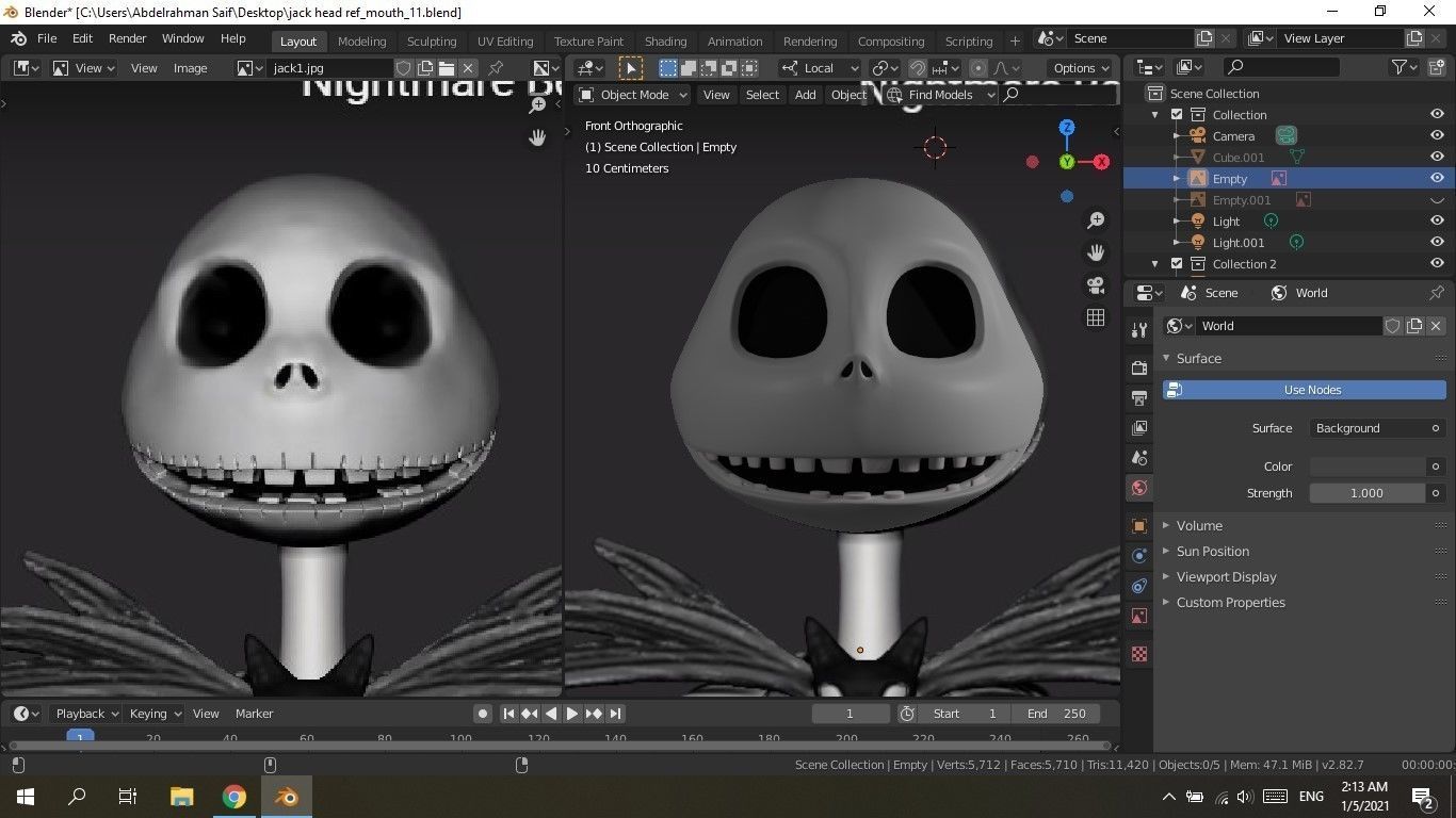 Jack and Sally Skellington 3d model rigged and stl on demand 3D model_11