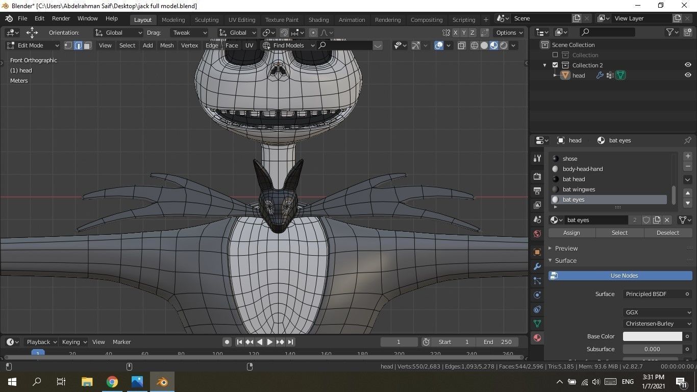 Jack and Sally Skellington 3d model rigged and stl on demand 3D model_8