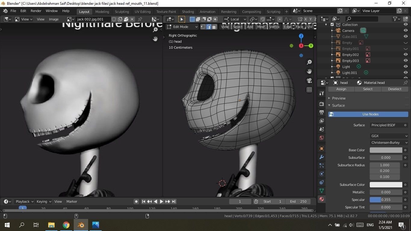 Jack and Sally Skellington 3d model rigged and stl on demand 3D model_13