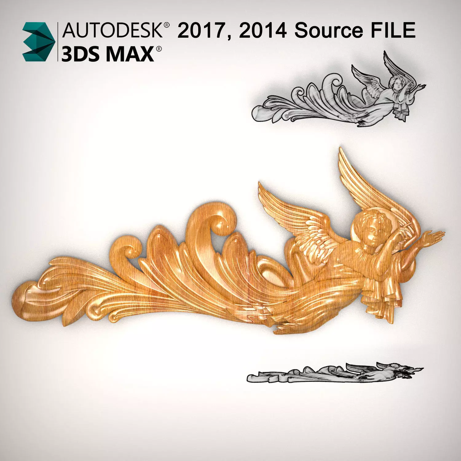 Angel 3d model for cnc 3dprint Sorce File 3DS MAX 2017 3D model