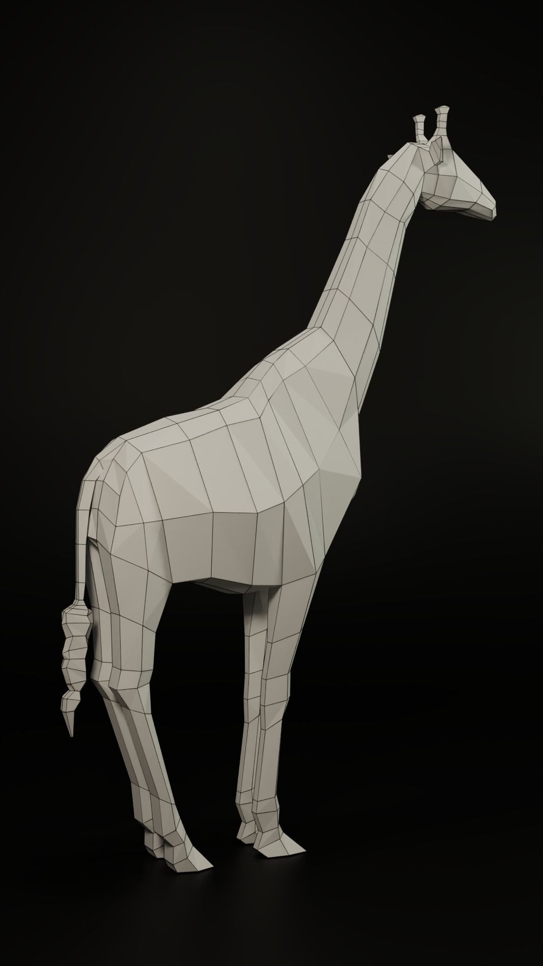 Giraffe - low poly model wooden Free 3D model_3