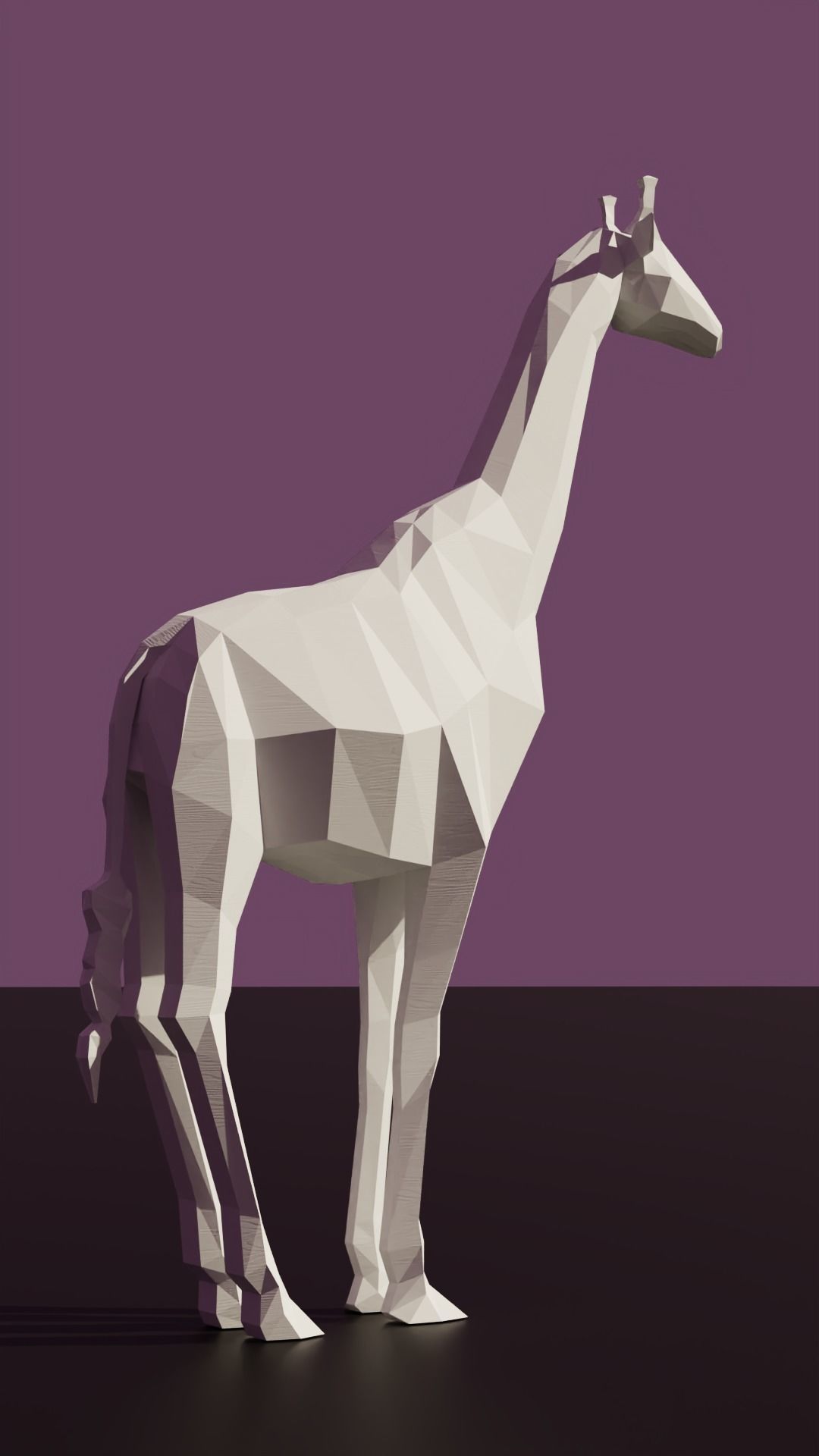Giraffe - low poly model wooden Free 3D model_4
