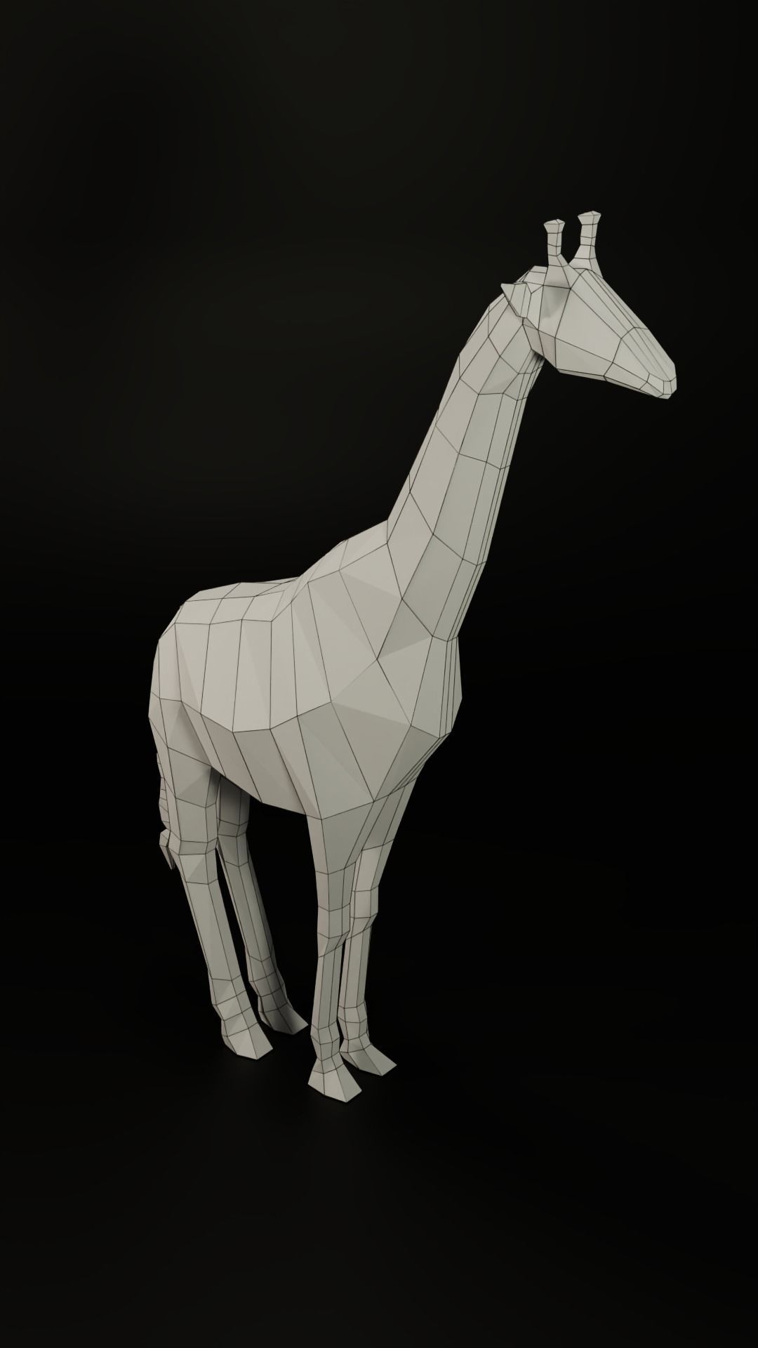 Giraffe - low poly model wooden Free 3D model_2