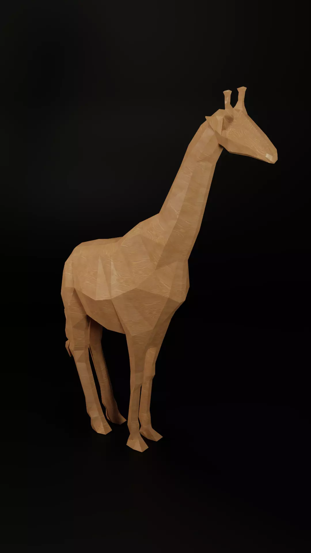Giraffe - low poly model wooden Free 3D model_0