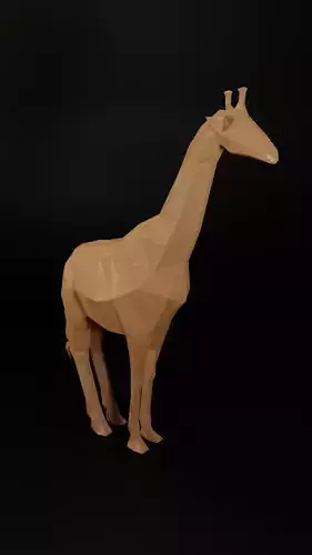 Giraffe - low poly model wooden