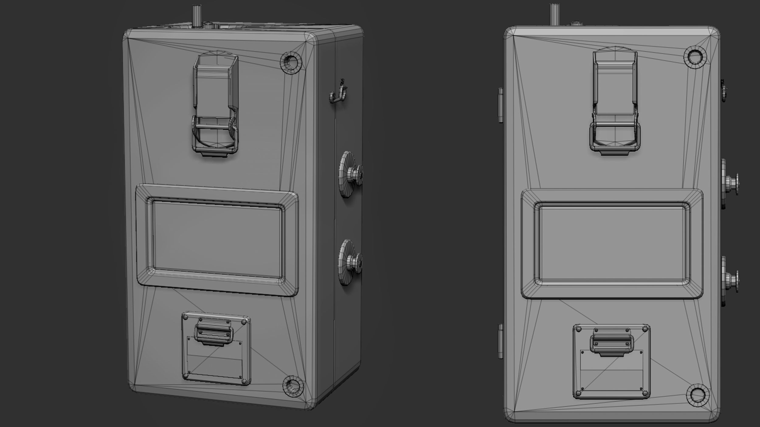 Device old wooden meter Low-poly 3D model_8