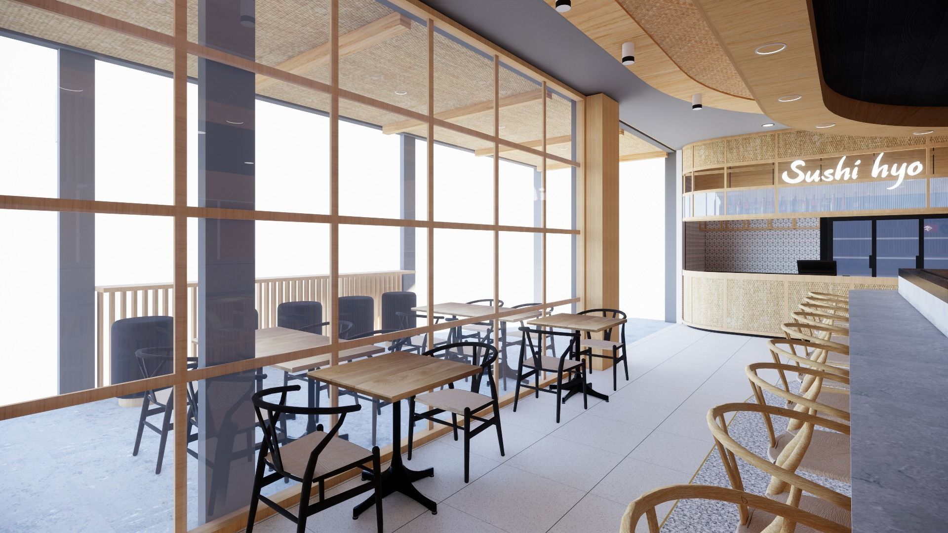 Sushi Restaurant Interior Design 3D model_3